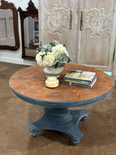 Load image into Gallery viewer, Coastal Blue painted Round Coffee Table
