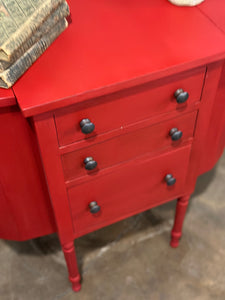 Red Martha Washington Sewing Cabinet