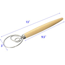 Load image into Gallery viewer, 13&quot; Danish Dough Whisk with wood handle