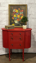 Load image into Gallery viewer, Red Martha Washington Sewing Cabinet