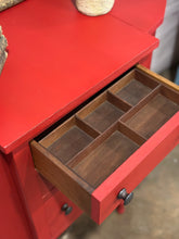 Load image into Gallery viewer, Red Martha Washington Sewing Cabinet