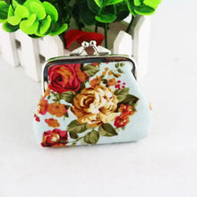 Load image into Gallery viewer, Floral Coin Purse, Cute Small Storage Purse Coins trinkets: Black