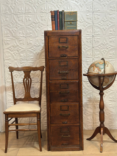 Antique Solid Oak 5 drawer filing cabinet