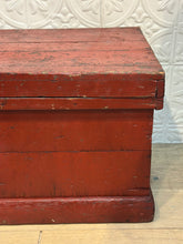 Load image into Gallery viewer, Antique Red Carpenter’s Trunk