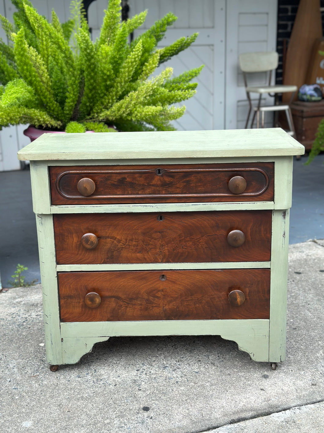 Antique Painted Side Chest