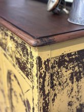 Load image into Gallery viewer, Chippy Yellow Vintage Chest of Drawers