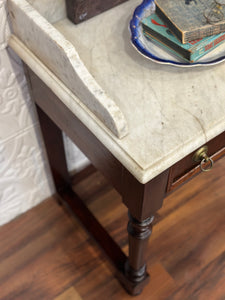 Antique Victorian White Marble Washstand