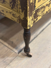 Load image into Gallery viewer, Chippy Yellow Vintage Chest of Drawers