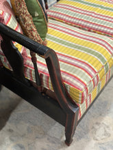 Load image into Gallery viewer, Hand painted Black Settee with Pillows