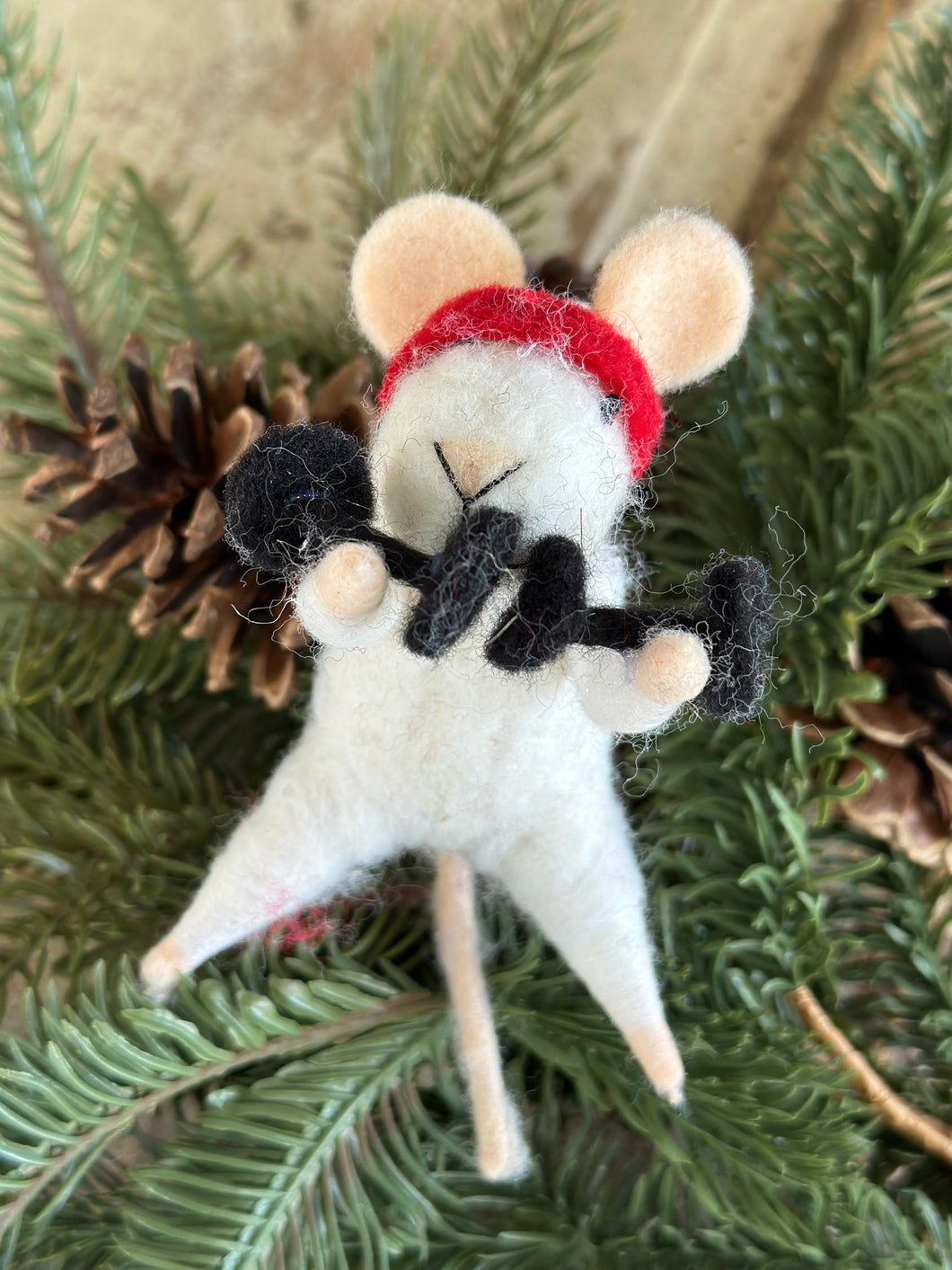 Wool Felt Mouse Exercise Dumb Bells