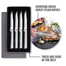 Load image into Gallery viewer, Silver Four Serrated Steak Knives Gift Set