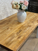Load image into Gallery viewer, Butcher Block White Farmhouse Table
