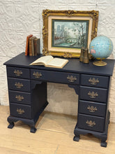 Load image into Gallery viewer, Vintage Navy Desk and Chair