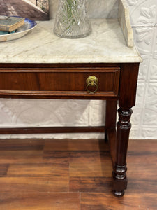 Antique Victorian White Marble Washstand