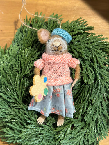 Wool felt Artist mouse