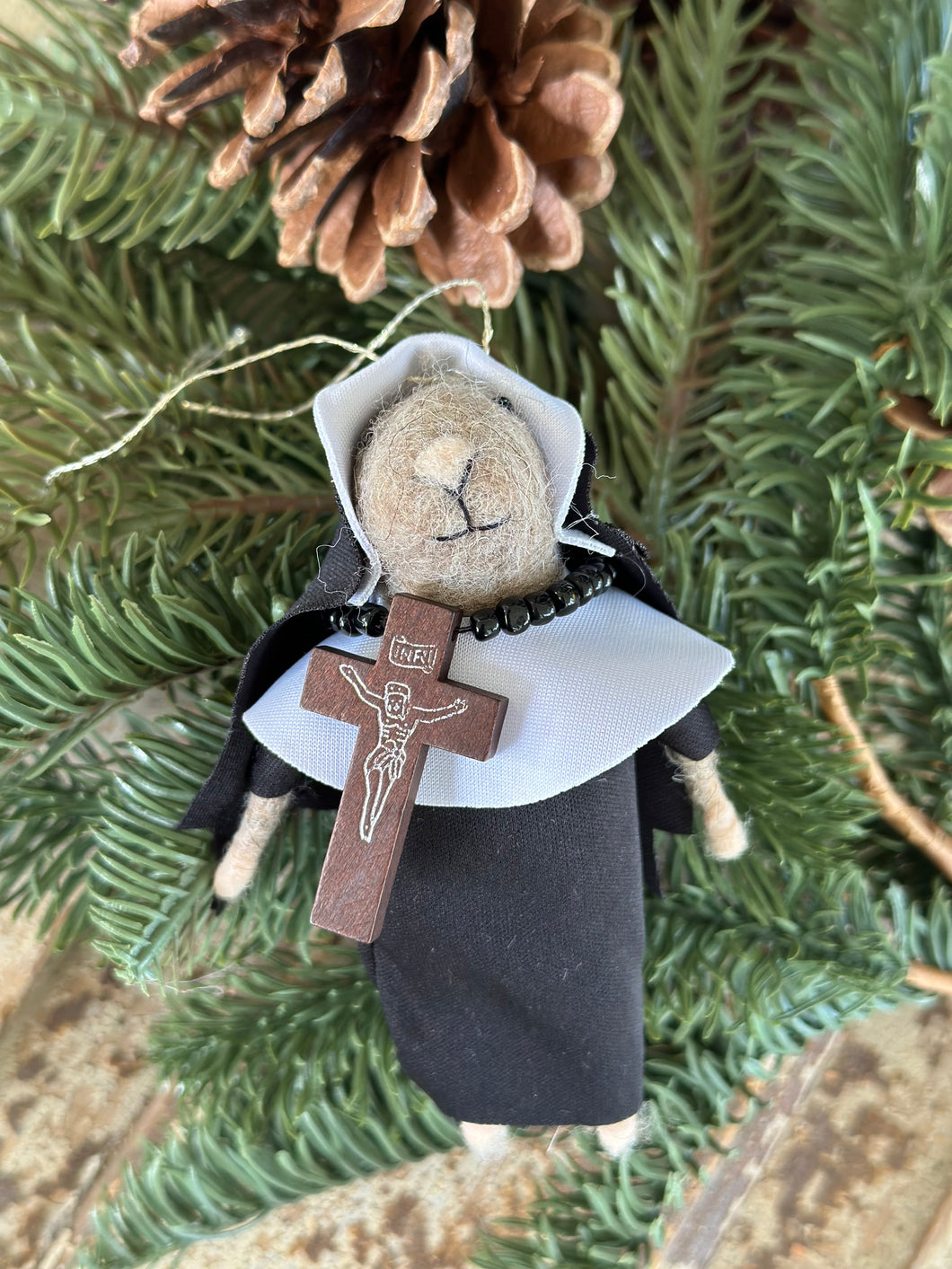 Wool Felt Mouse Nun