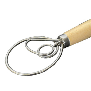 13" Danish Dough Whisk with wood handle