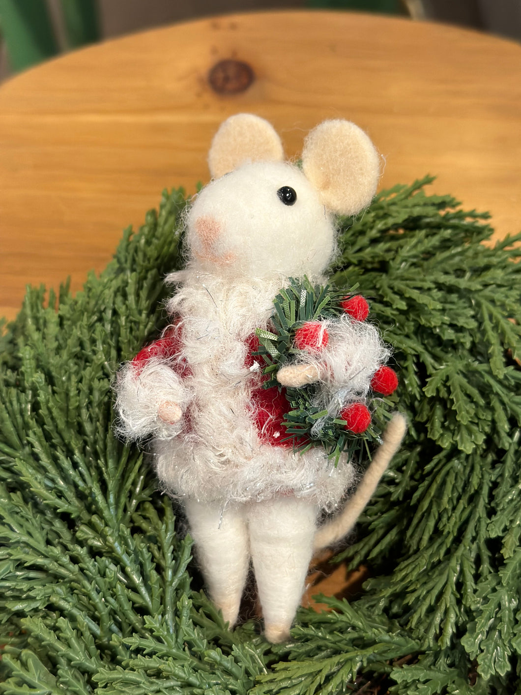 Wool felt Santa Mouse