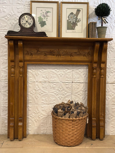 Antique Pine Carved fireplace mantle