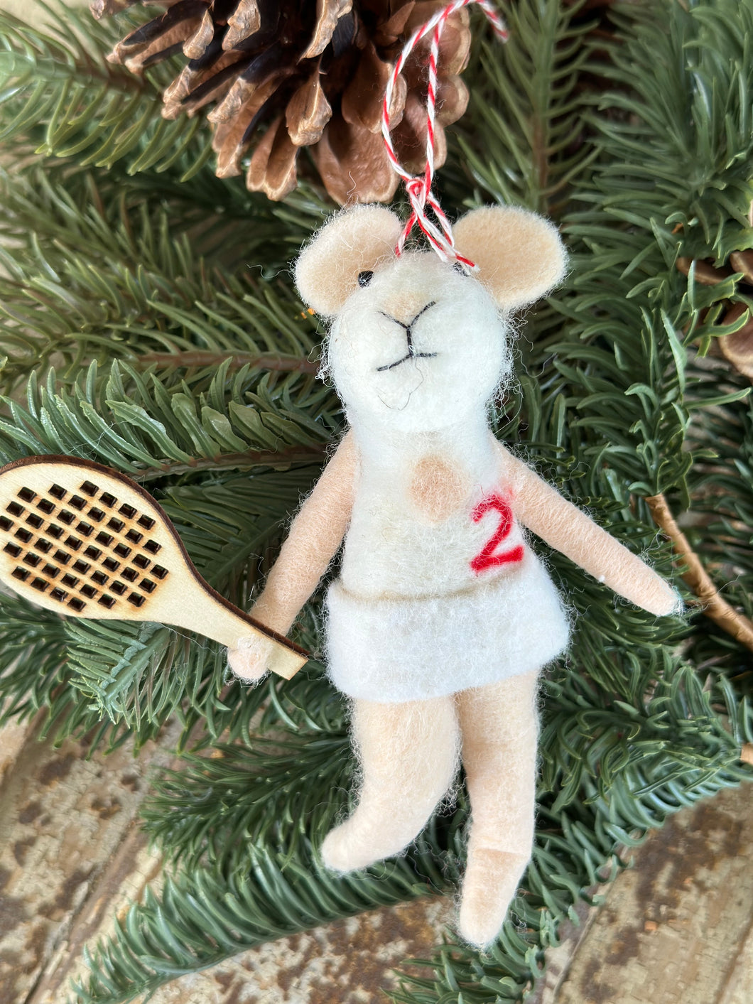Wool Felt Mouse Tennis Player