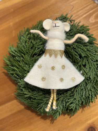 Wool felt ballerina mouse