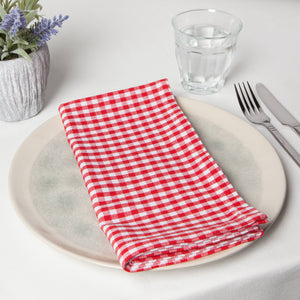 Recycled Cotton 2nd Spin Red Gingham Napkins Set of 4