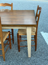 Load image into Gallery viewer, Modern Farmhouse table with Vintage Rush Seat Chairs