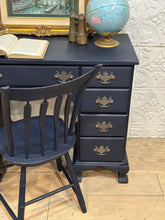 Load image into Gallery viewer, Vintage Navy Desk and Chair
