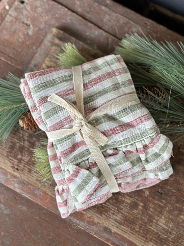 Set of 2 Holiday Stripe Towels