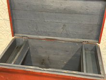 Load image into Gallery viewer, Antique Red Carpenter’s Trunk