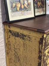 Load image into Gallery viewer, Chippy Yellow Vintage Chest of Drawers