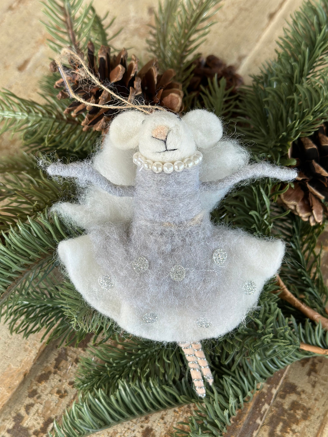 Wool Felt Mouse Ballerina Grey Dress