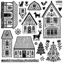 Load image into Gallery viewer, Gingerbread Lane
Stamp | 12” x 12” | Single Sheet with Masks
