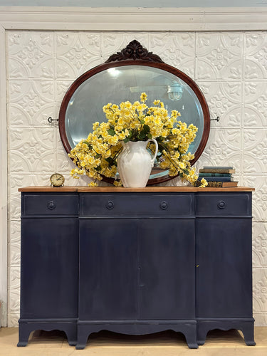 Vintage Navy Blue Buffet Console