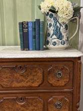 Load image into Gallery viewer, 3 Drawer Antique Marble Top Side Dresser