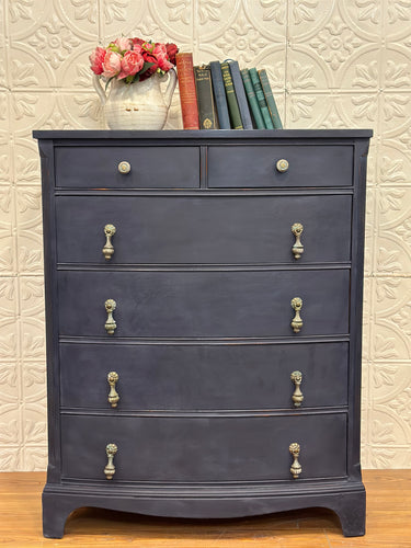 Vintage Navy Chest of Drawers