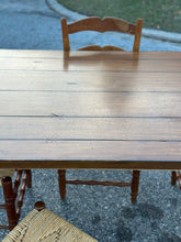 Load image into Gallery viewer, Modern Farmhouse table with Vintage Rush Seat Chairs