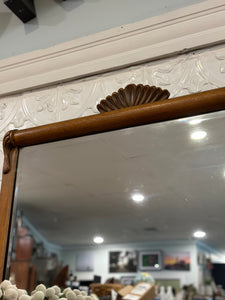 Antique Curved Oak Dresser with mirror