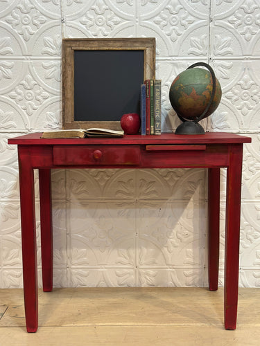 Vintage Red Kids School Desk