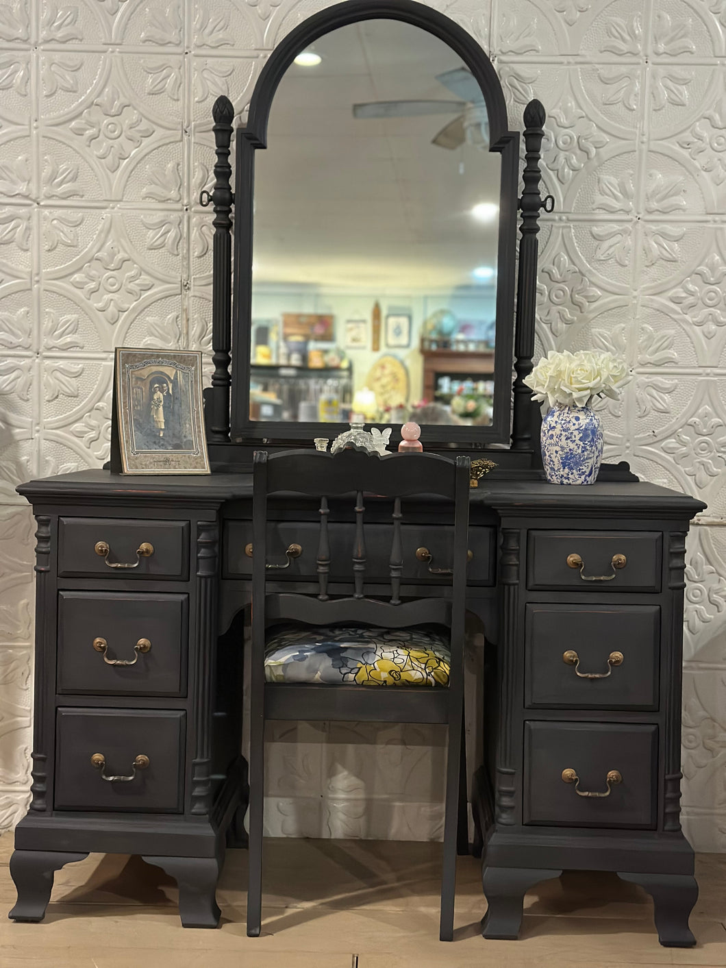 Vintage Vanity with Chair