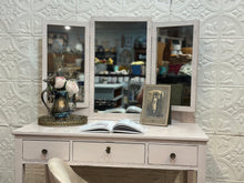 Load image into Gallery viewer, Vintage Blush Pink Vanity with Chair