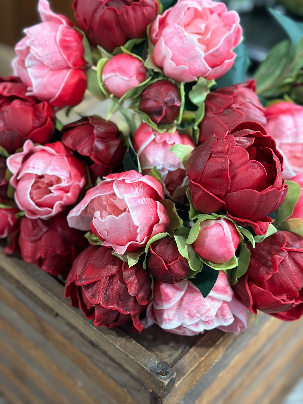 Pink and Red Peony  bouquet
