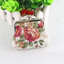 Load image into Gallery viewer, Floral Coin Purse, Cute Small Storage Purse Coins trinkets: Black