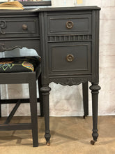 Load image into Gallery viewer, Antique Black Vanity with Seat