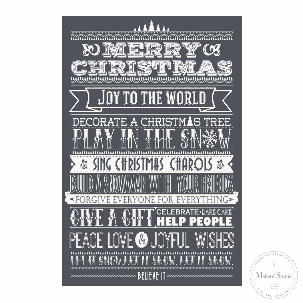 Christmas To Do List - Mesh Stencil - 12x18