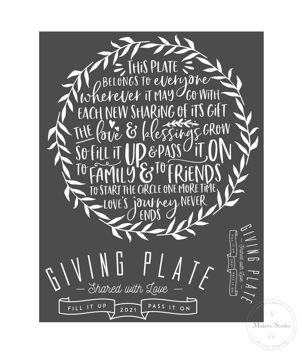The Giving Plate - Mesh Stencil 8.5x11