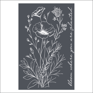 Bloom Where You Are Planted - Mesh Stencil 5.5x8.5