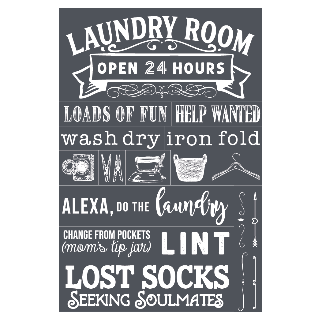 Laundry Room - Mesh Stencil -  12x18
