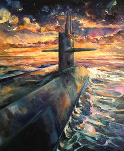 5"x7" Sunset Submarine Fine Art Print