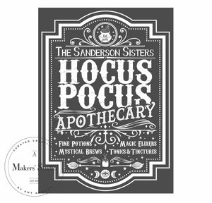 Hocus Pocus Apothecary - Mesh Stencil 18x12